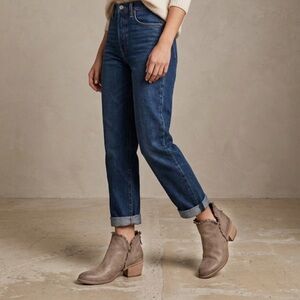 Bueno Cathy Ankle Boots Fringe Trim Size 9 Tan Leather Boho Western Casual